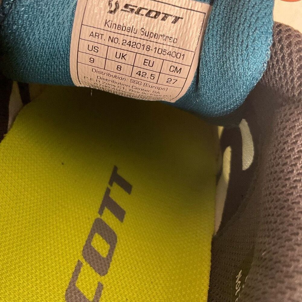 Scott Kinabalu Supertrac Trail Running‎ Shoe Mens Size 9 Blue LimeGreen Trainers - Picture 6 of 8